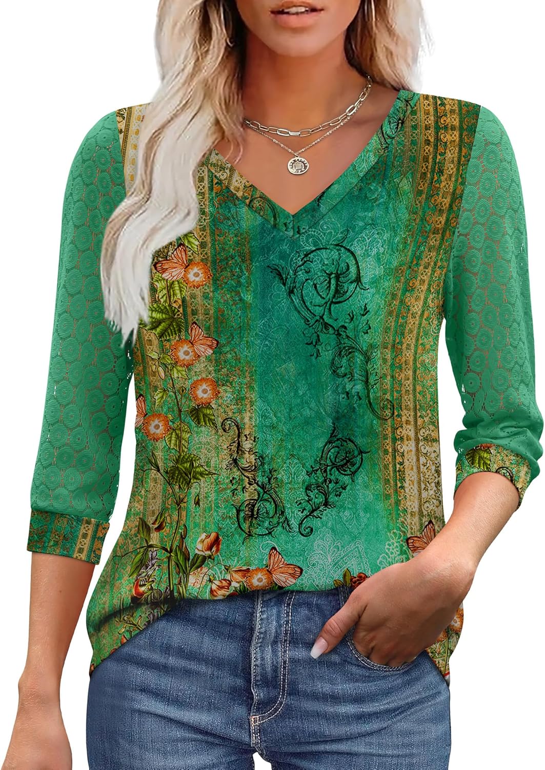 Patterned-green Floral
