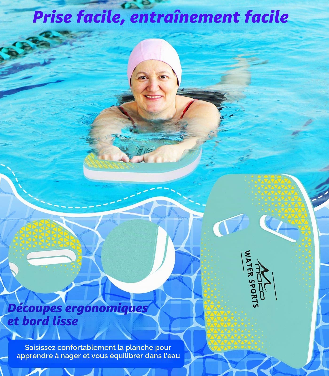 MoKo Planche de Natation, Accessoire Équipement d'exercice pour Amusement d'eau Formation Entraînement de Natation pour Piscine Motif Dessin Animé pour Débutant Adulte Enfants