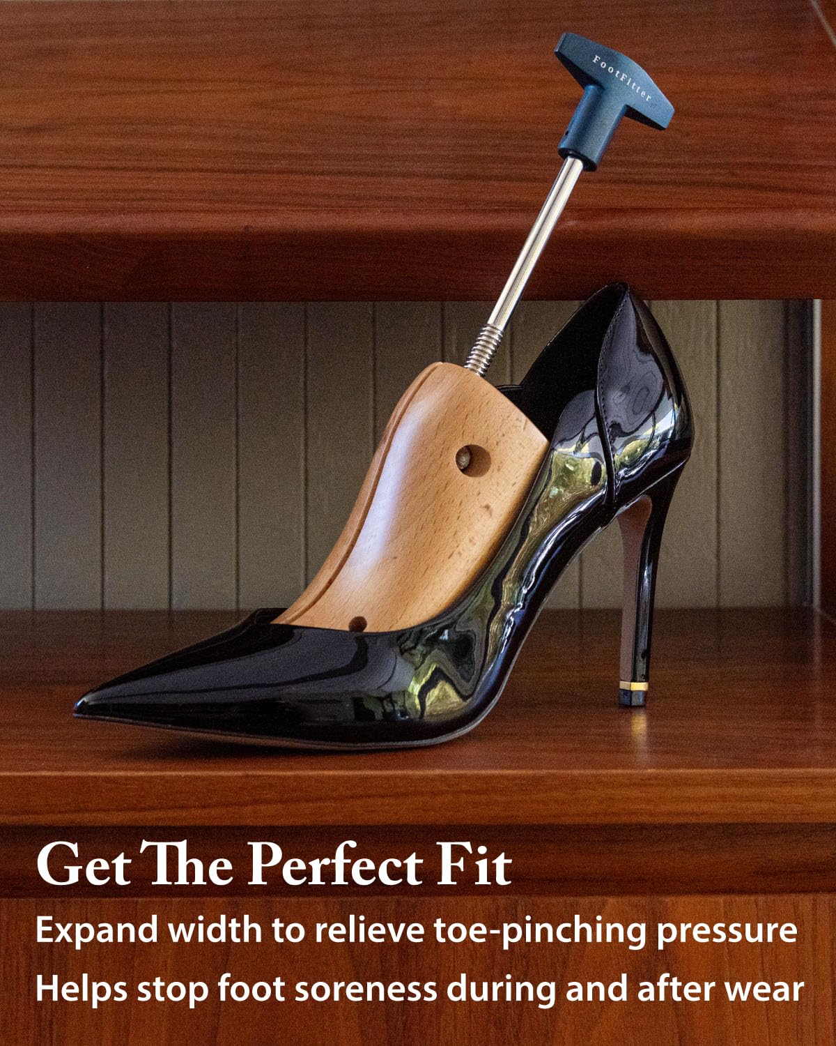 FootFitter Damen Premium Einweg-Schuhspanner für 7,6 cm bis 15,2 cm Absätze/Pumps – dehnbar, lockert und breitert