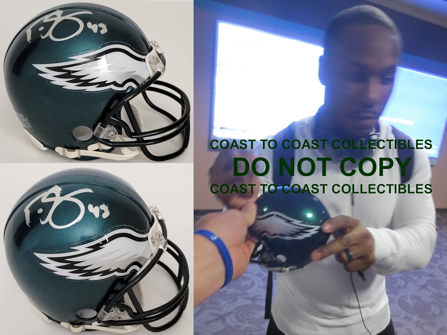 Darren Sproles signed Philadelphia Eagles mini football helmet autographed proof : Collectibles & Fine Art