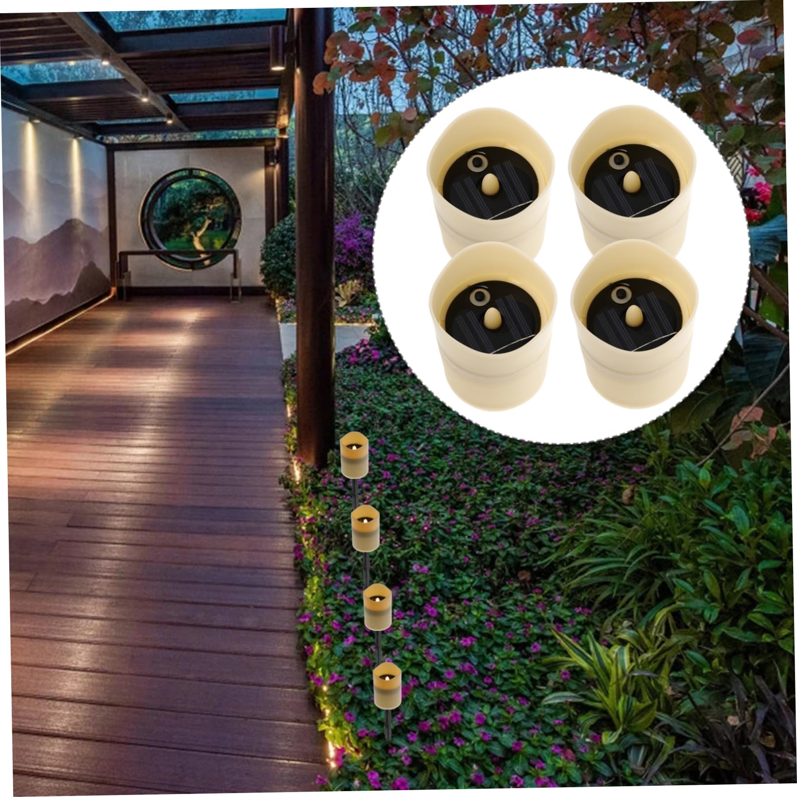 LED Kerzenlicht 4 Stück-Pack aus Kunststoff in Weiß, Dekorative Lampe
