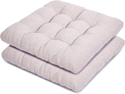 POMIU Cojines para sillas de exterior para muebles de patio y jardín, juego de almohadillas para sillas de primera calidad, cómodo relleno de fibra