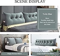 Vista 5 de Johnear - Almohada grande de cuña para cabecera de lectura, para sentarse en la cama para adultos, cojín triangular de terciopelo para respaldo