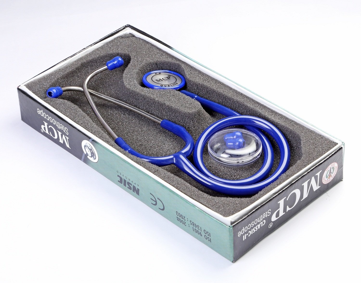 MCP Classic SS Stethoscope Adult Stainless Steel Blue