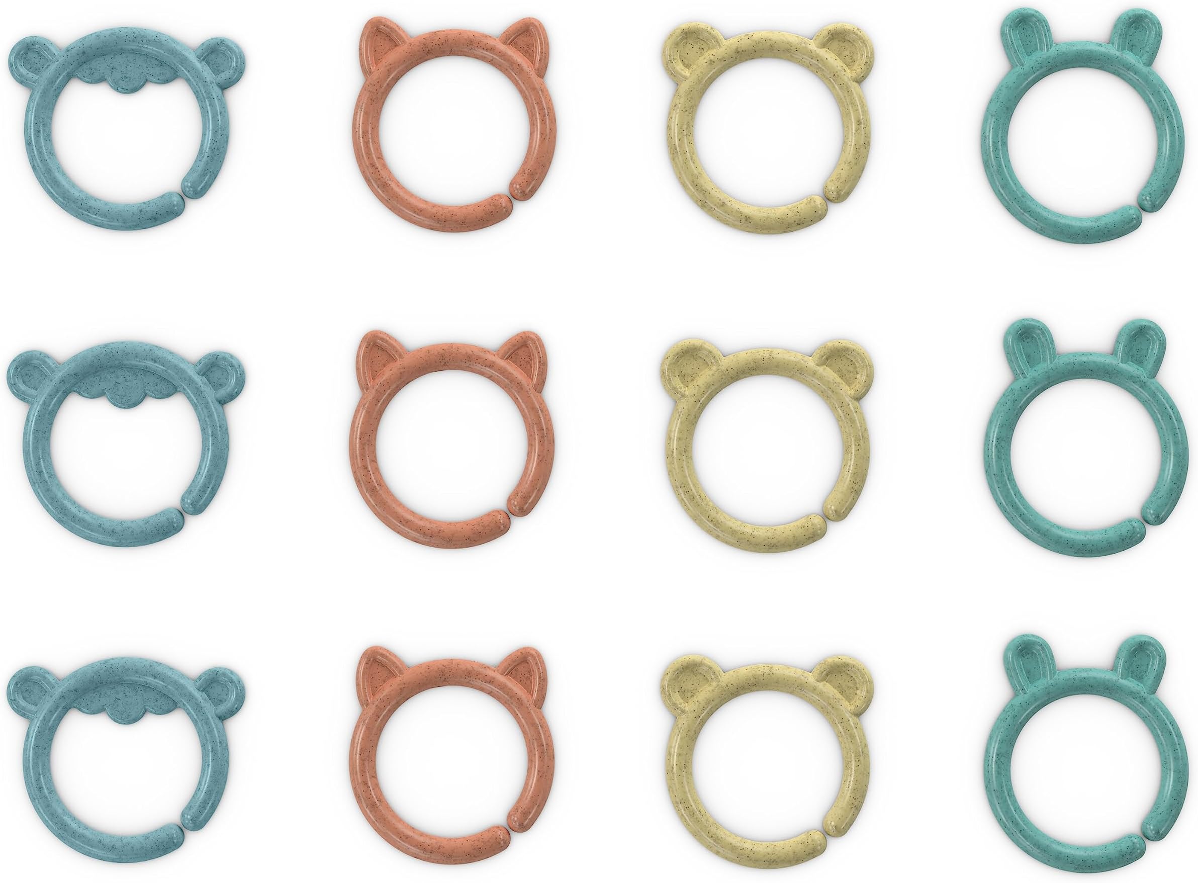 Sheppy's Squad Toy Links for Newborn and Up, 12 Links, Plant-Based and BPA-Free Materials, Multi-Texture