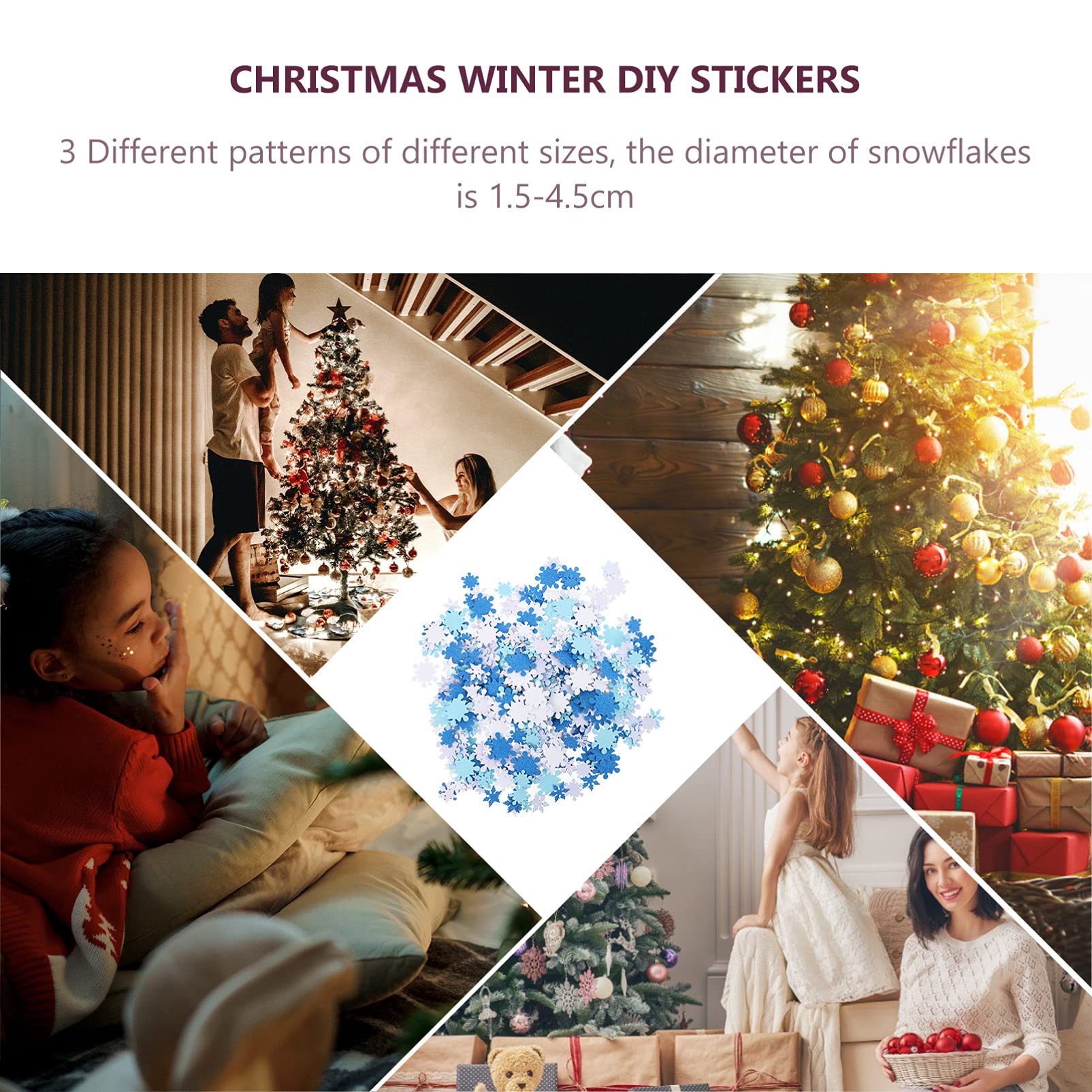 BESTonZON 2piezas Pegatinas De De Brillantes Para Decoración Navideña Autoadhesivas Para Manualidades Diy Fiestas De Invierno y Celebraciones Festivas