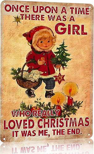 Joyline Letrero rústico de Navidad para mujeres y niñas, letrero de hojalata divertido para el hogar, casa de campo, Kicthen dormitorio, She Shed,
