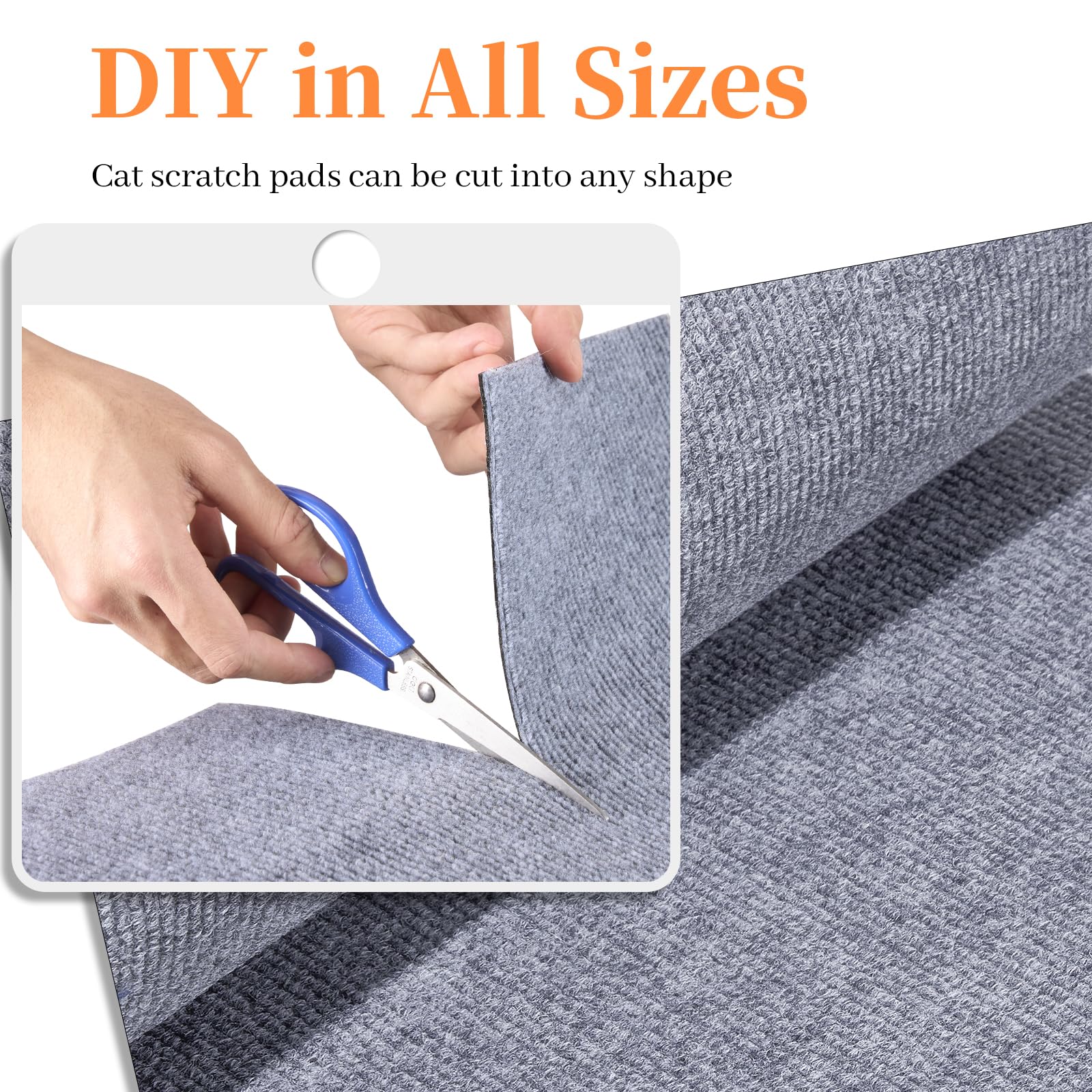 KIMIGO Selbstklebende Kratzmatte Für Katzen 200x40cm - Kratzschutz Für Sofa & Möbel - Dunkelgrau Trimmbar