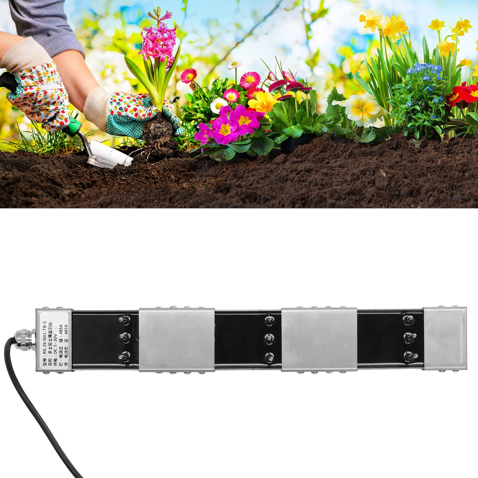 Sensor de humedad del suelo, para comunicación RS485, 2000 m de larga distancia, carcasa de acero inoxidable 304, resistente a ácidos y álcalis, enterrado en el suelo