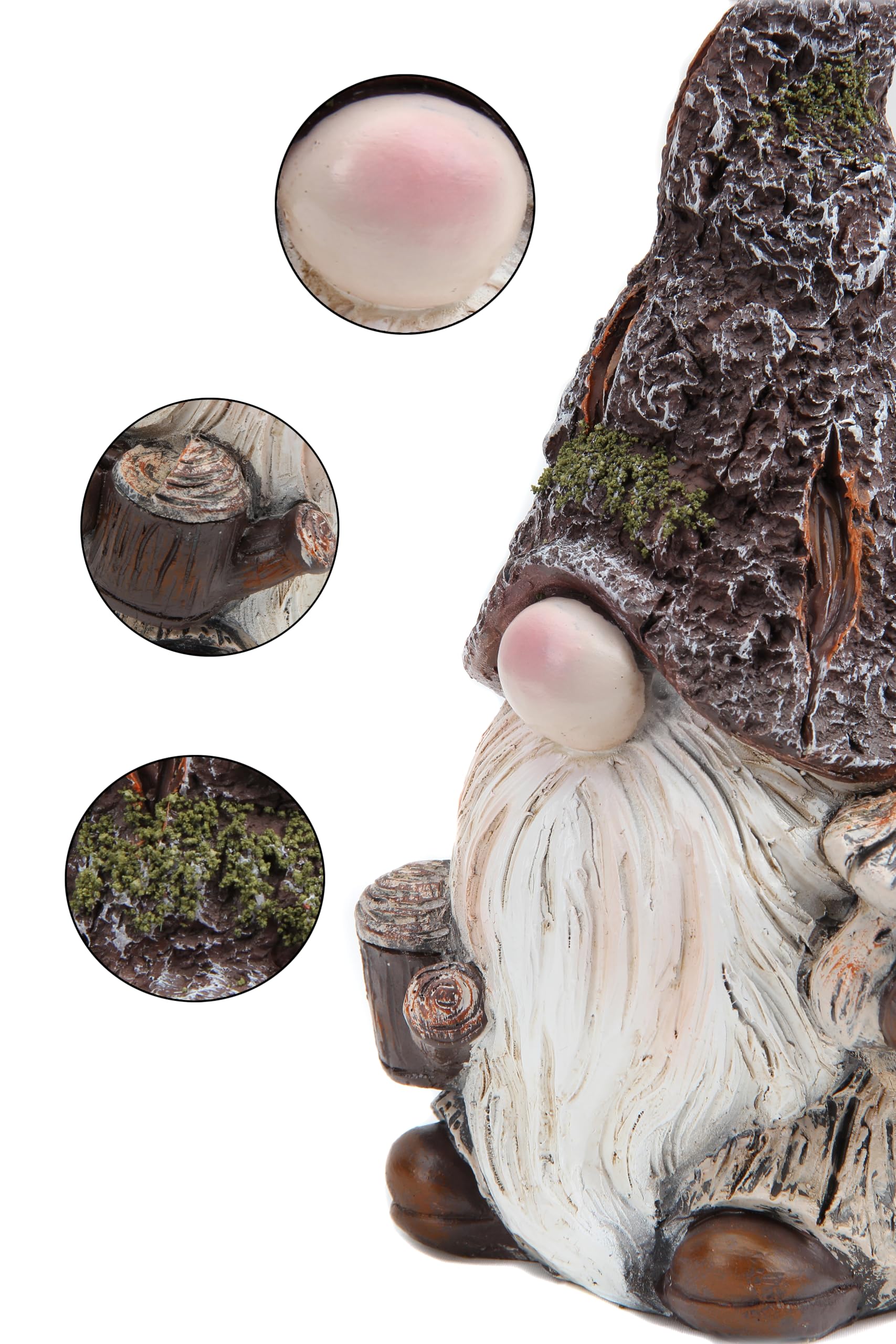Nain de Jardin Rigolo pour Extérieur & Intérieur - Figurine de Jardin Résistante aux Intempéries Aspect Pierre - Statue Nain Peinte à la Main pour Balcon, Terrasse & Pelouse - Idée Cadeau Originale