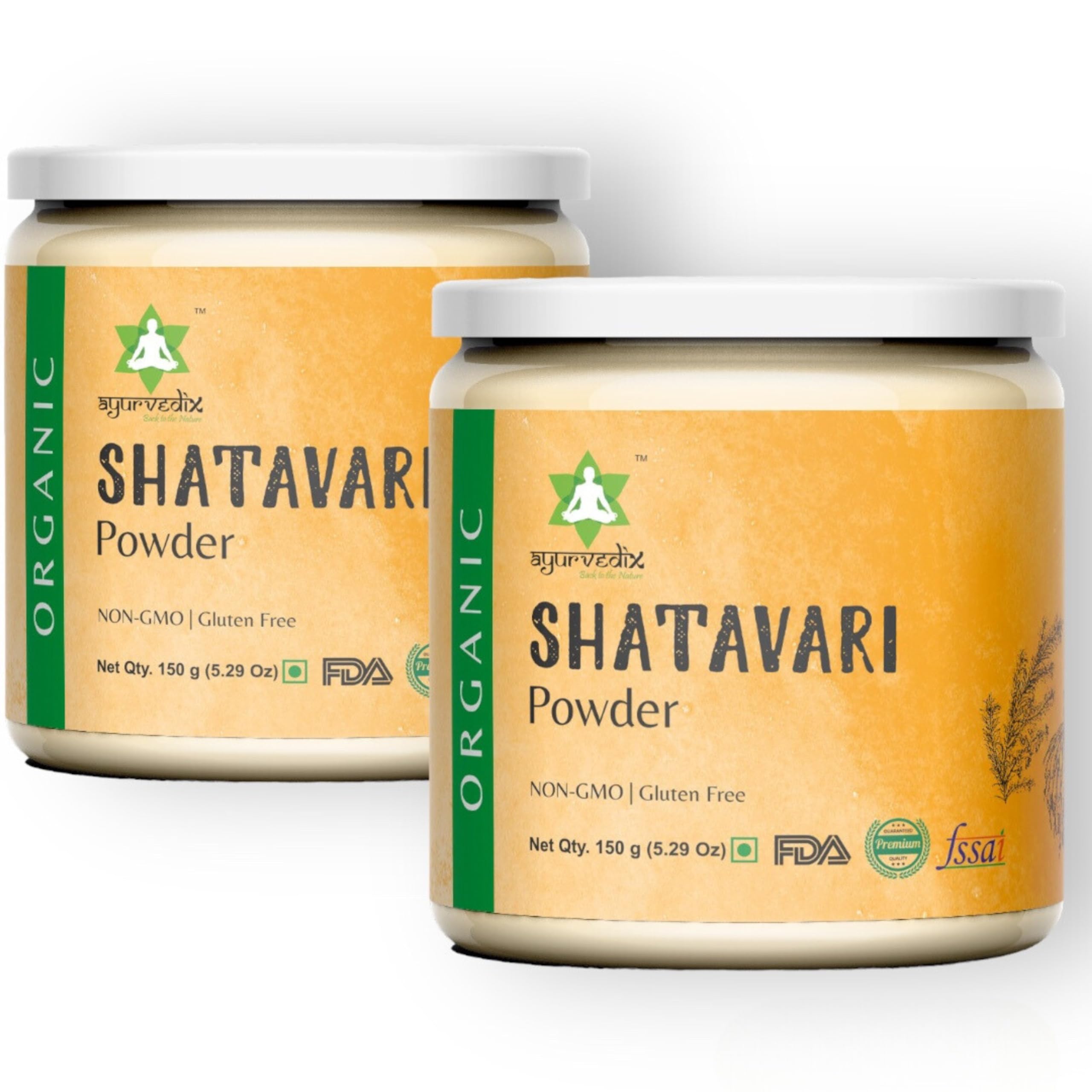 Organic Shatavari Powder - Asparagus racemosus Herbal Supplement Supports Menstrual Cramp Relief, Hormonal Balance, Boosts Immunity and Inflammatory Response - 150gm/5.29oz (Pack of 2)