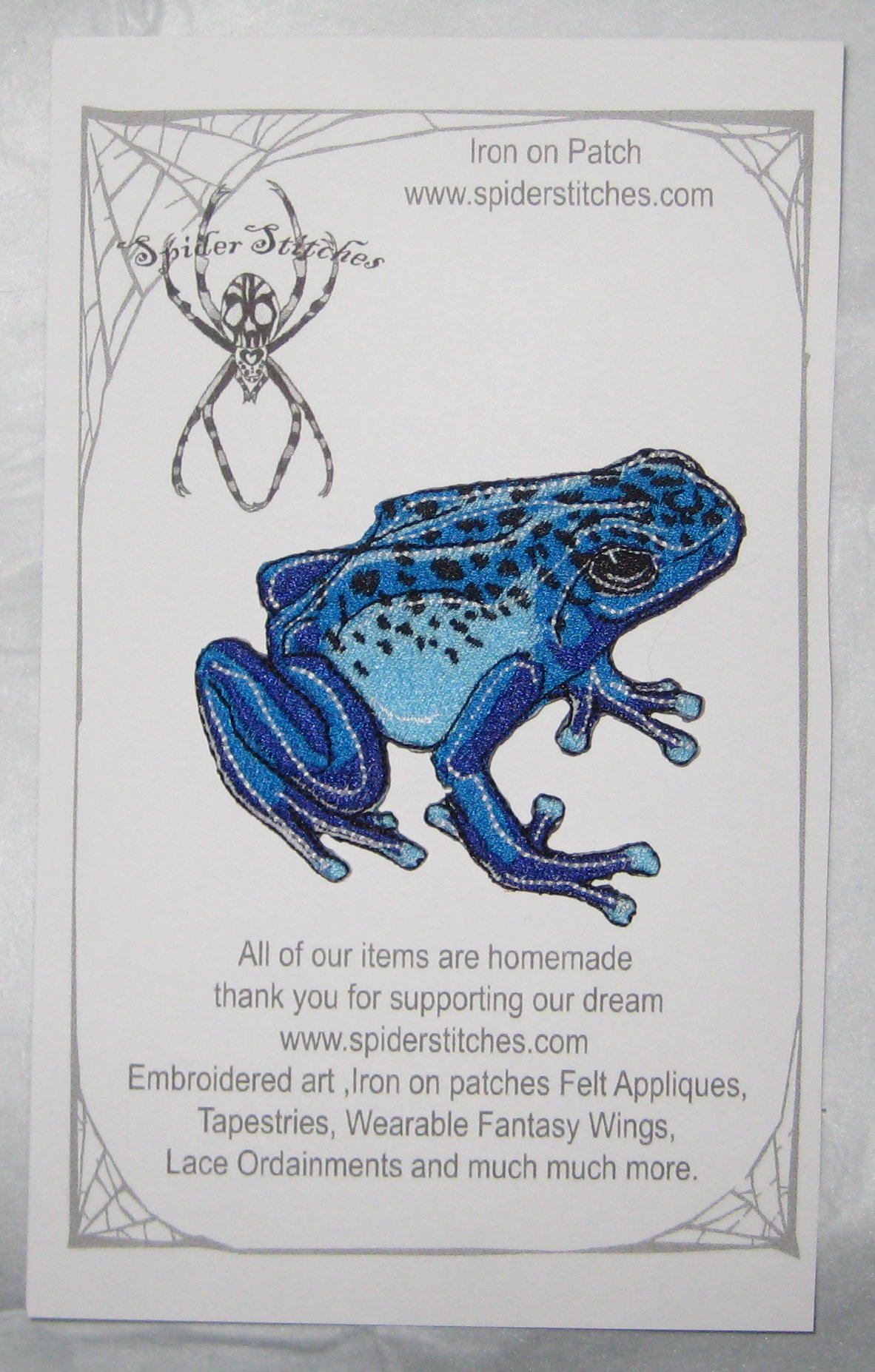 Blue Poison Dart Frog Dendrobates Azureus Iron on Patch