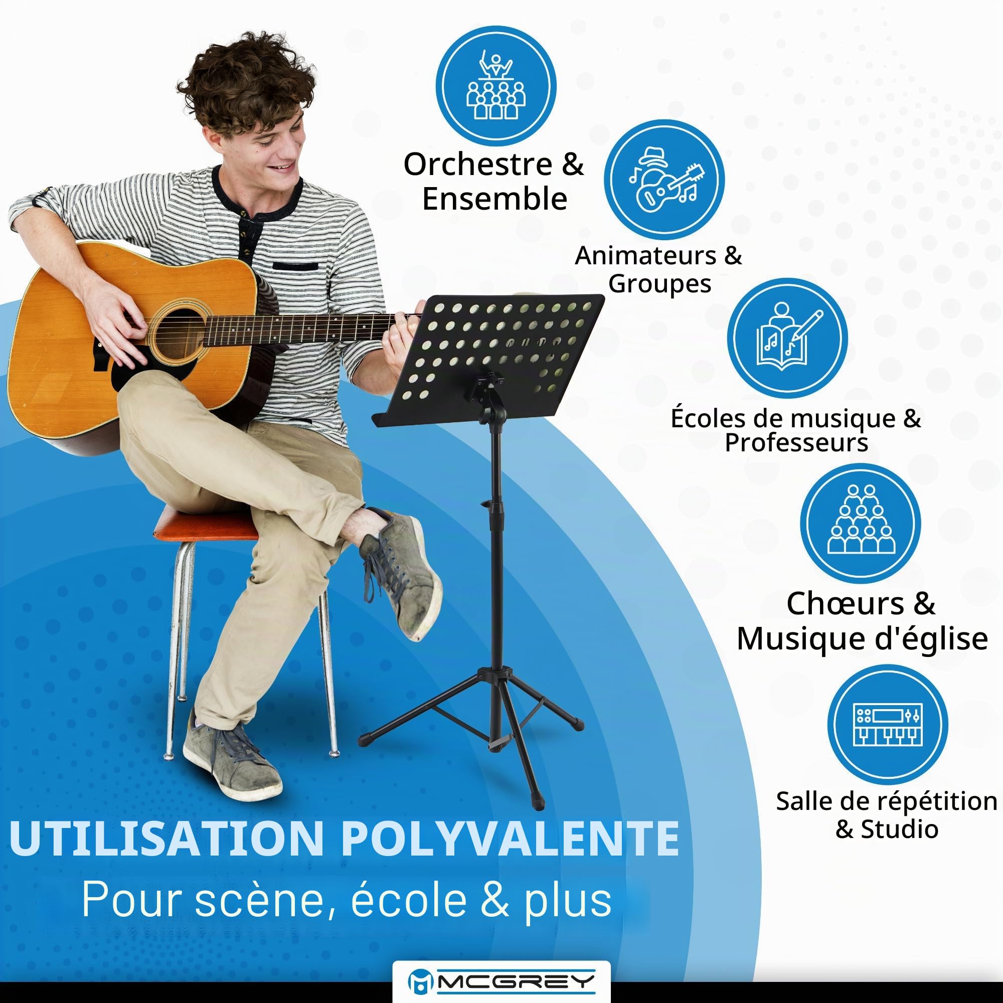 McGrey 11940 pupitre à tôle perforée avec maintien-partitions