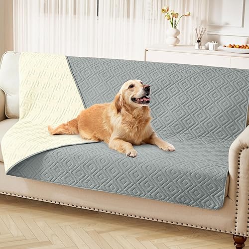Miniatura 97 de hyha Manta impermeable para perro, manta suave para cama de perro, manta para mascotas, funda de sofá impermeable lavable para perros, fundas Gris