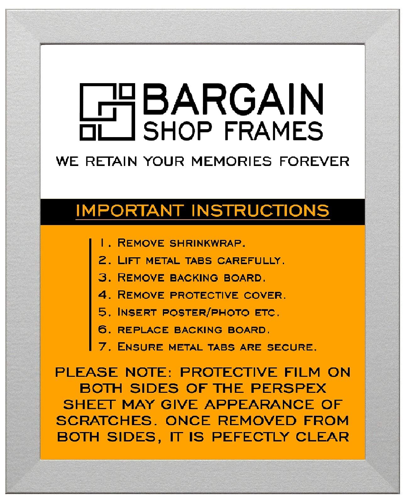 Bargain Shop Az MODERN STYLE SOLID WOODEN EFFECT PICTURE FRAMES PHOTO FRAMES POSTER FRAMES READY TO HANG OR TO STAND (14 x 11 INCHES, SILVER)