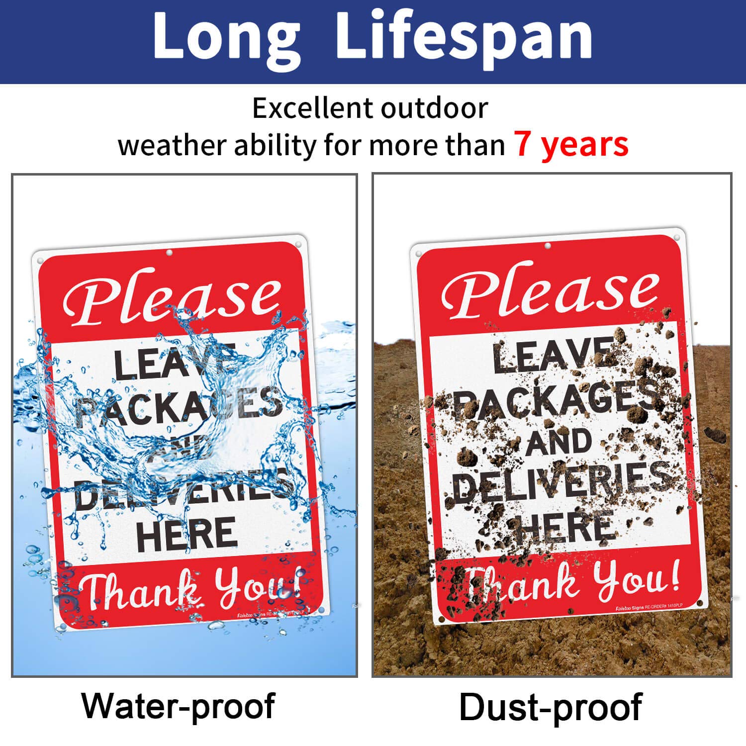 Please Leave Packages and Deliveries Here Sign, Reflective .40 Rust