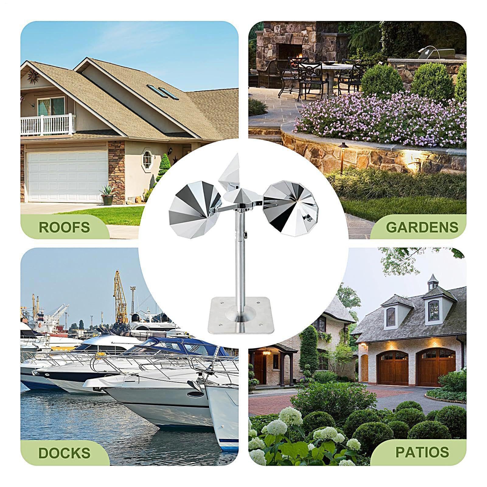 Windmühlen für den Außenbereich, reflektierend, drehbar, flexibel, rostfrei | Windmühlen für Hof und Garten, für Terrasse, Fenster, Rasen, Pool, Außenbereich