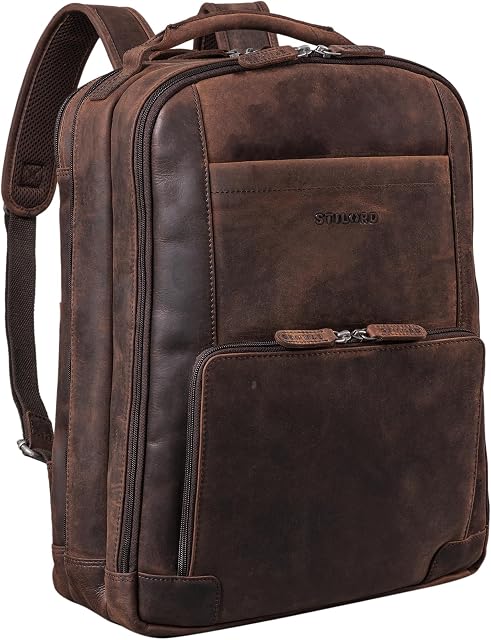 STILORD 'Harlow' Mêski Plecak Skórzany XL Plecak Biznesowy Backpack na Laptopa Du¿y Plecak do Pracy Vintage Prawdziwa Skóra
