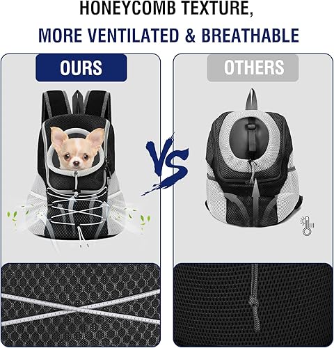 Miniatura 3 de Pawaboo Mochila transportadora para perros y mascotas, mochila de transporte frontal para perros pequeños, medianos y gatos, mochila de transporte