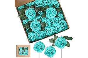 Syhood Artificial Foam Rose Flowers: Vibrant Elegance in Turquoise
