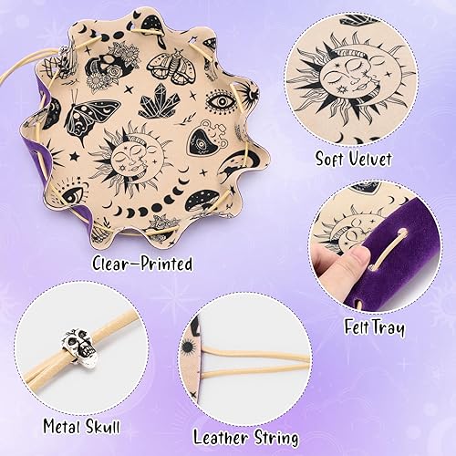 Miniatura 3 de Bolsa con cordón morado con cordón y bandeja de dados de fieltro DND, perfecta para jugadores de rol, jugadores de mesa, almacenamiento de