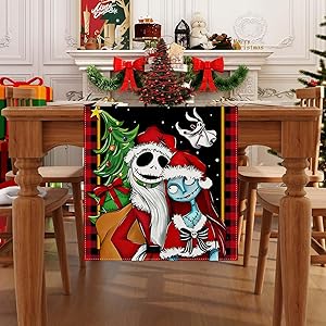 Linen Christmas Table Runner 72 Inches Long Christmas Xmas Winter Holiday Home Kitchen Dining Room Table Decorations