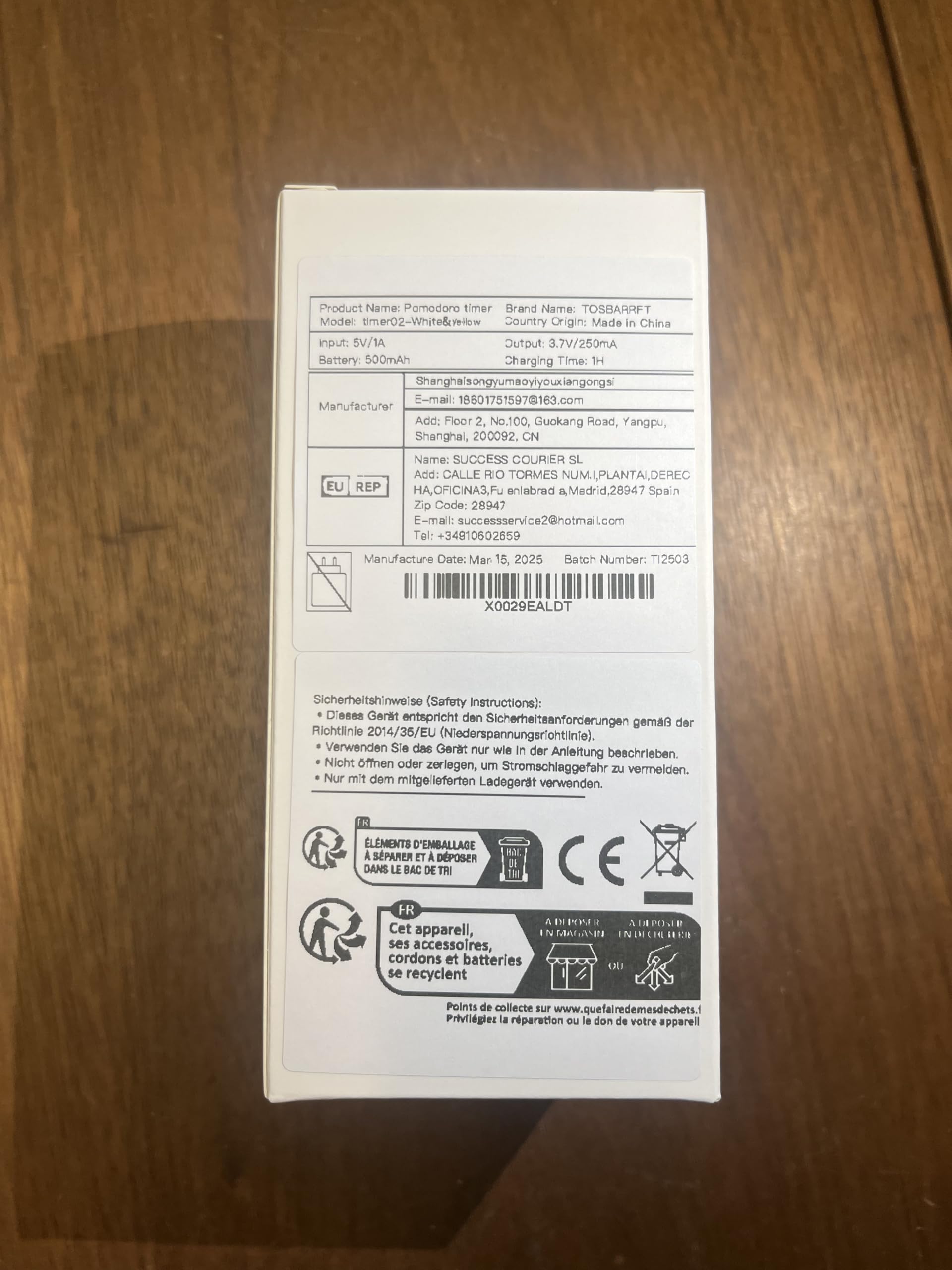 Drehbarer Pomodoro Schreibtisch,Wiederaufladbare Produktivität Timer,Dusche Timer wasserdicht,Magnetische Flip Stummschaltung,Vibration (Yellow&White)