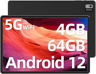 SGIN Tablet 10.1 Inch, 64GB ROM+4GB RAM(TF 512GB), Android 12 Tablet with MTK Octa Core Processor, IPS 1280×800 FHD Screen, 2.4G/5GHz WIFI, 5MP+2MP Camera, 6000mAh Battery, Bluetooth5.0, Type-C, GMS