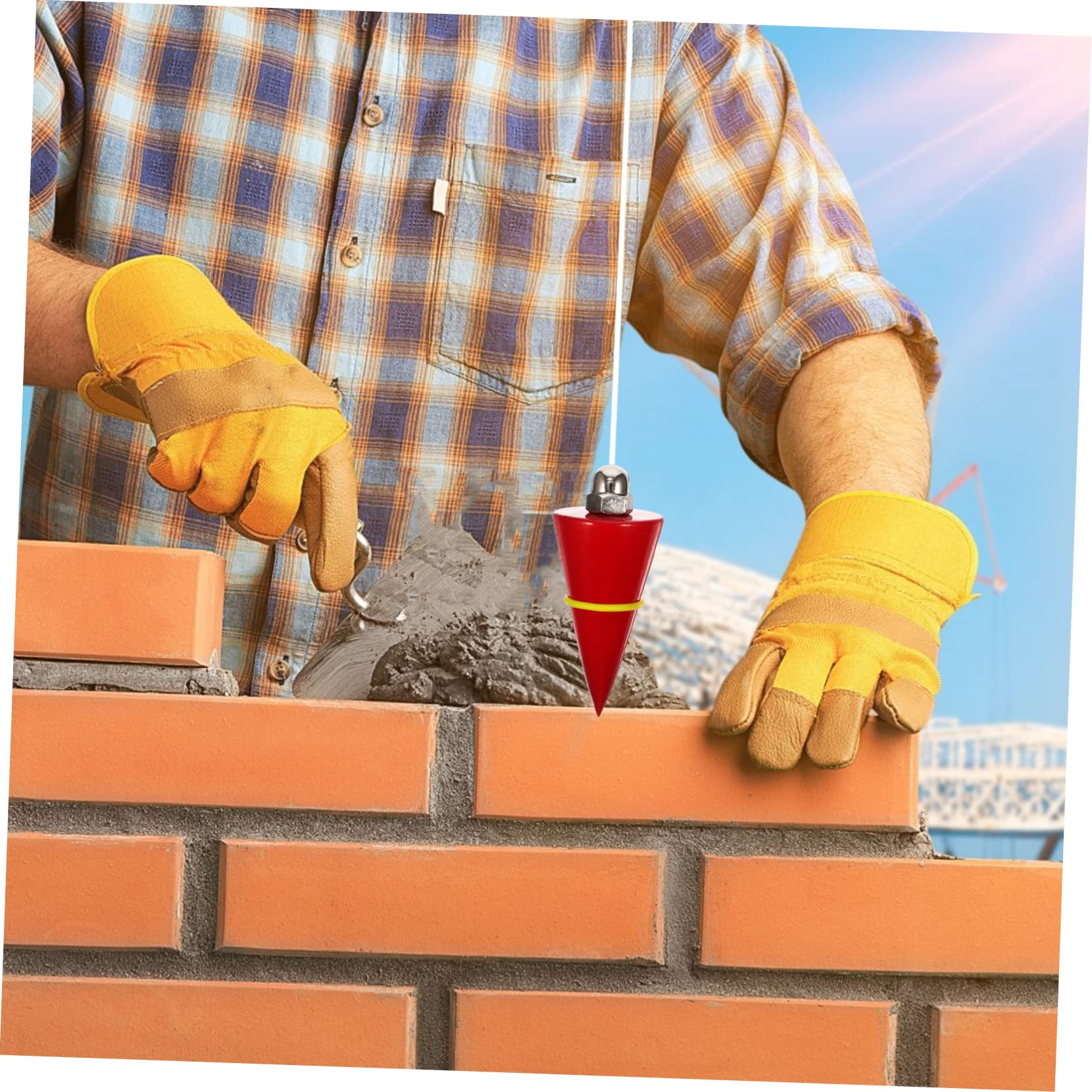 DOITOOL Fil à Plomb en Acier Bleu 300g, Outil de Mesure Construction, Mesure Précise Verticalité pour Fondations et Chantier Couleur Aléatoire