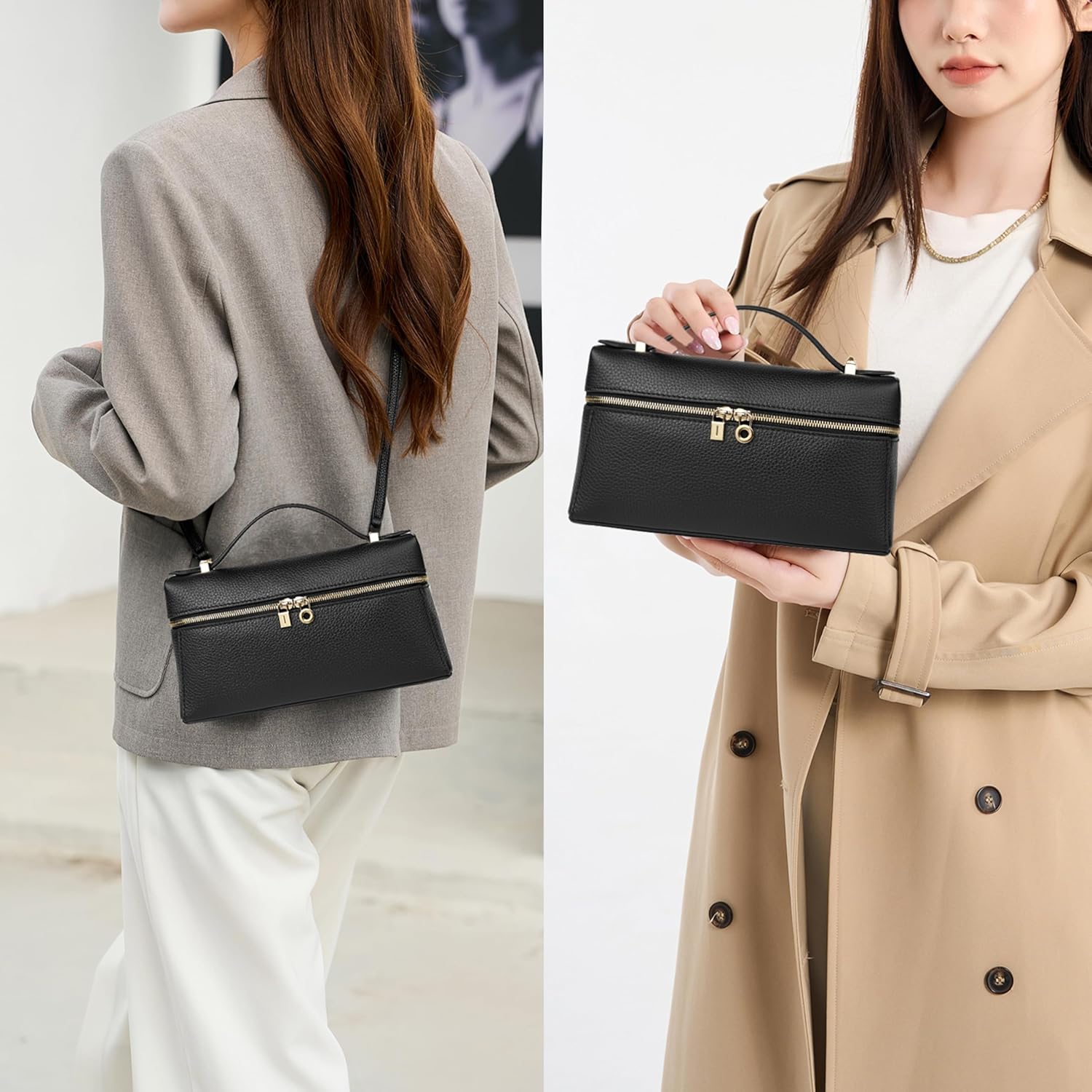 DAILANDO Top Handle Leather Crossbody Bag, Designer Cellphone Purse and Small Clutch Pouch Handbag for Women | small handhold hobo - Image 2