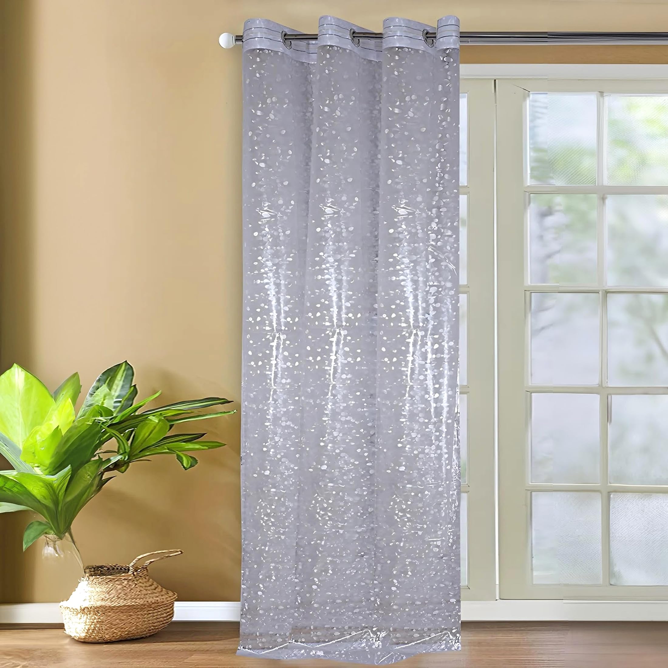 Kuber Industries Stone Print Stain-Resistant & Waterproof PVC AC Curtain for Home, Office, Restaurant 7 Feet with 6 Grommets (Transparent) (B0B65P8R4Q) Amazon Price History, Amazon Price Tracker
