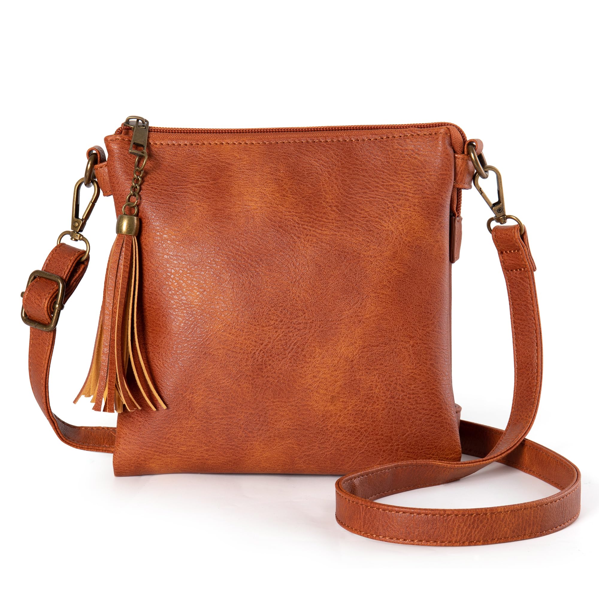 seOSTO Vegan Leather Tassel Crossbody Purse,Multi Pocket Gifts For Women