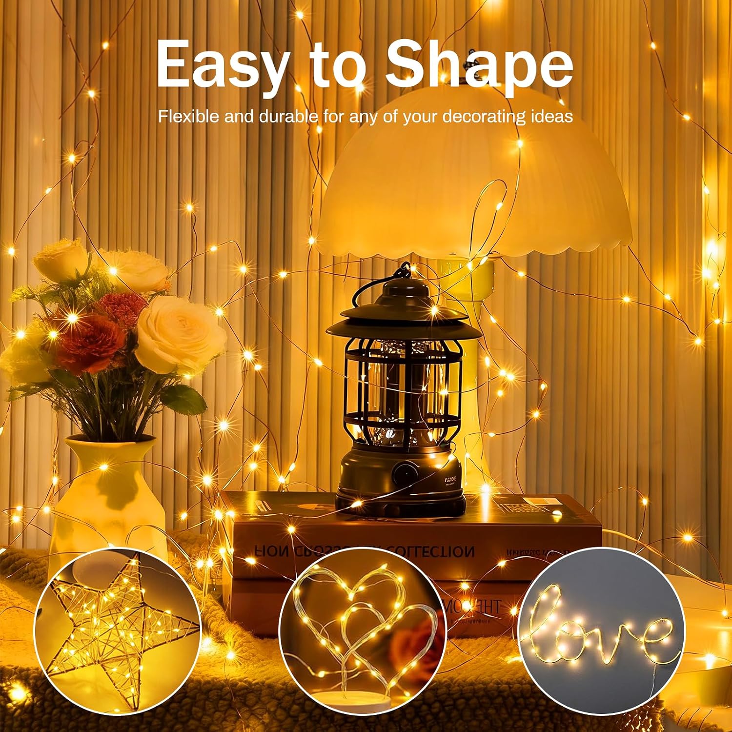 6 PCS Warm White Fairy Lights ＆ Remote 7ft 20 LED Light | Waterproof 8 Modes Mini Lights Battery Operated Silver Wire Firefly for Mason Jars, Christmas, DIY Crafts, Party, Bedroom