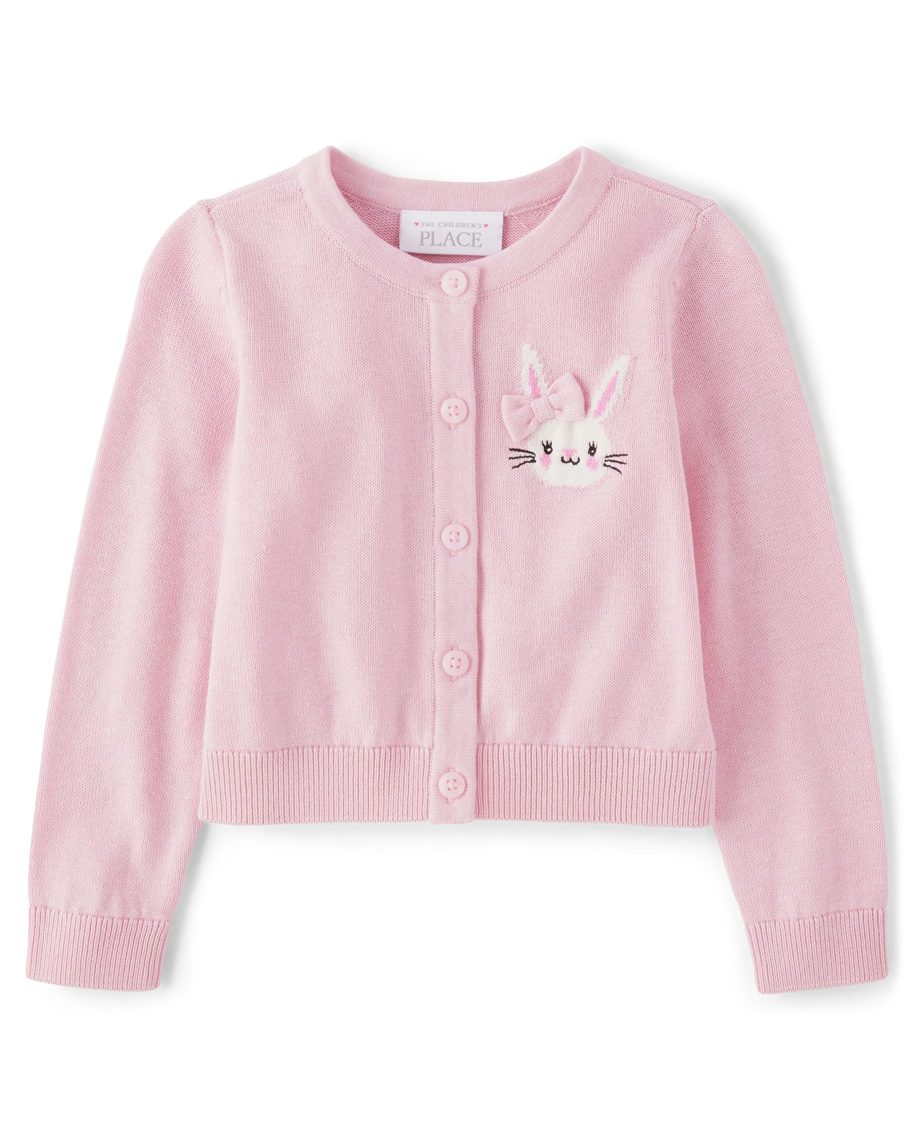 The Children's Place baby-girls And Toddler Long Sleeve Knit Button Cardigan Shirt (pack of 1) 3 Years Pink Bunny