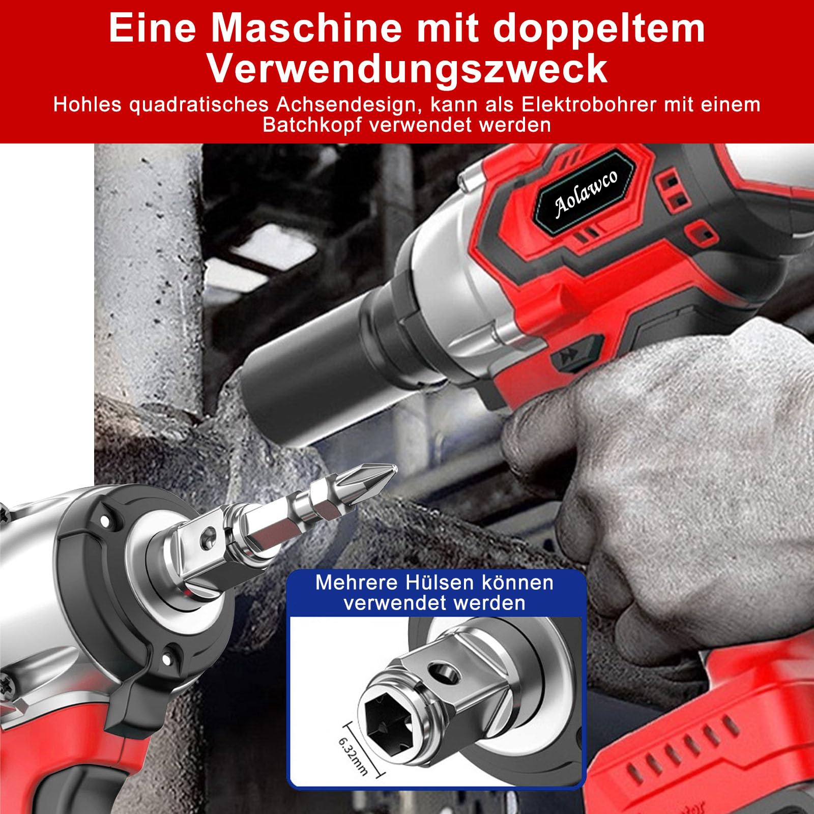 Destornillador de impacto de batería 29 en 1 con 2 pilas de litio de 21 V, destornillador de impacto eléctrico de 400 N.m para cambio de neumáticos de coche con 5 llaves de tubo, 4 tornillos,