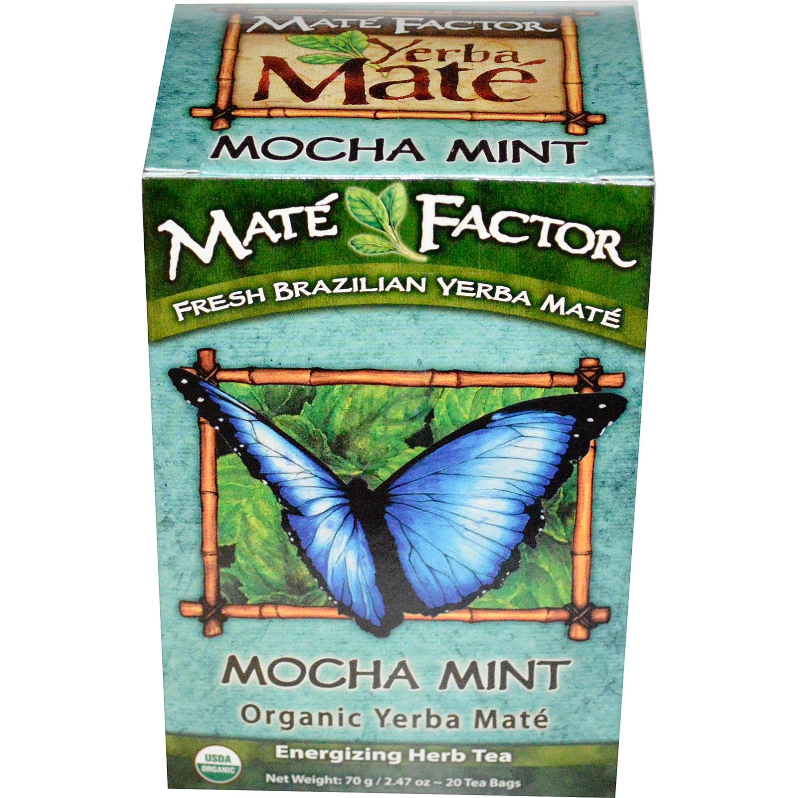 Mocha Mint Organic Yerba Mate20 Bagmate FactorUSDA Organic