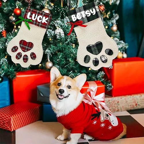 Miniatura 5 de Calcetines de Navidad personalizados para perros y gatos con nombre de mascota, medias de Navidad personalizadas en forma de pata de mascota,