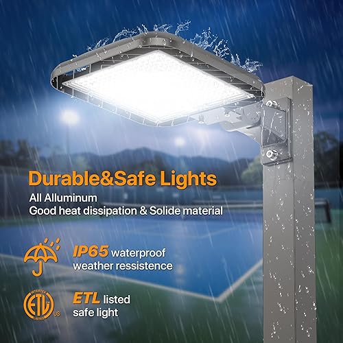 Miniatura 6 de Luces de estacionamiento de 240 W 36000 lm de montaje de brazo ajustable para exteriores con fotocélula del atardecer al amanecer, diseño de