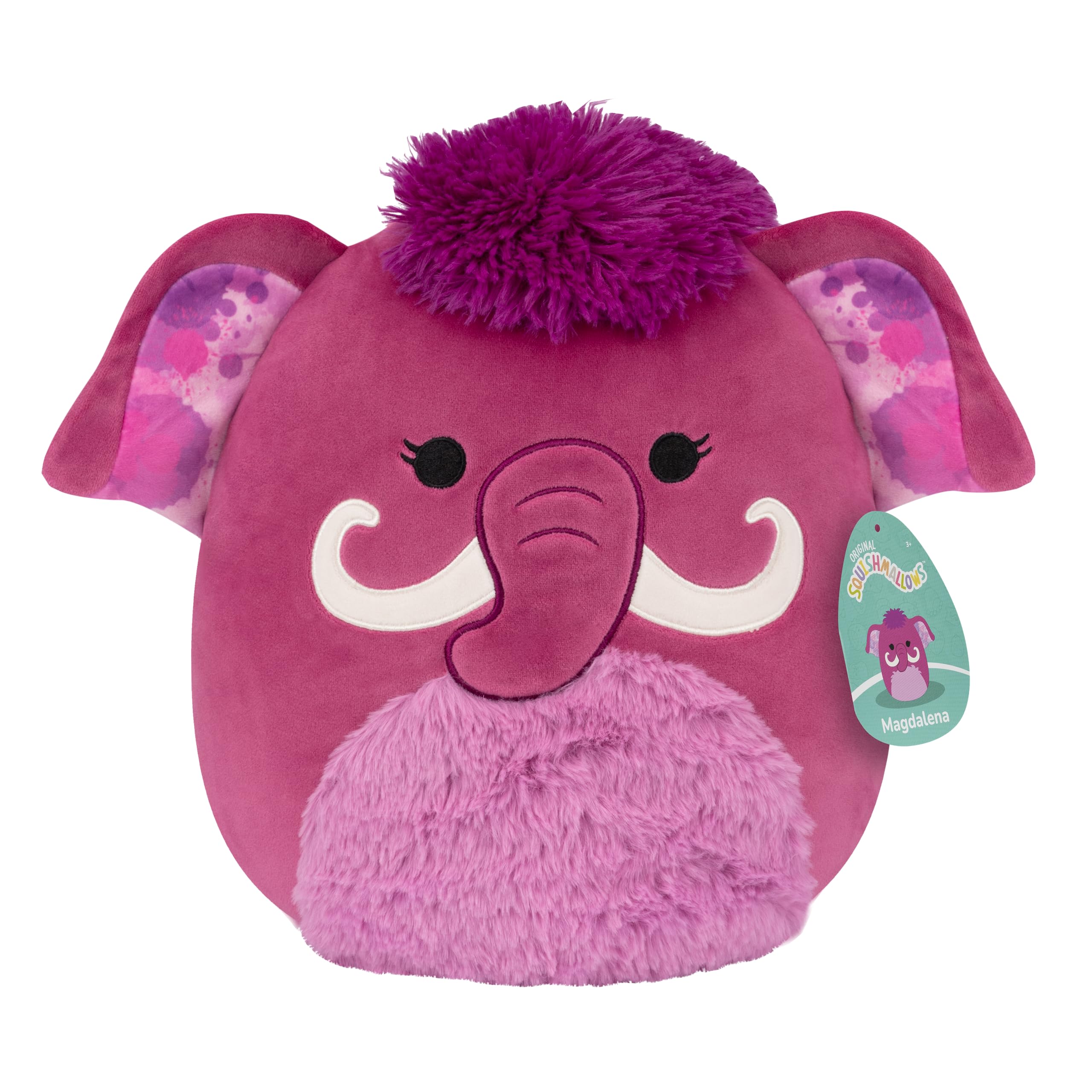 Squishmallows Original 12-Inch Magdalena the Megenta Woolly Mammoth Medium-Sized Ultrasoft Plush