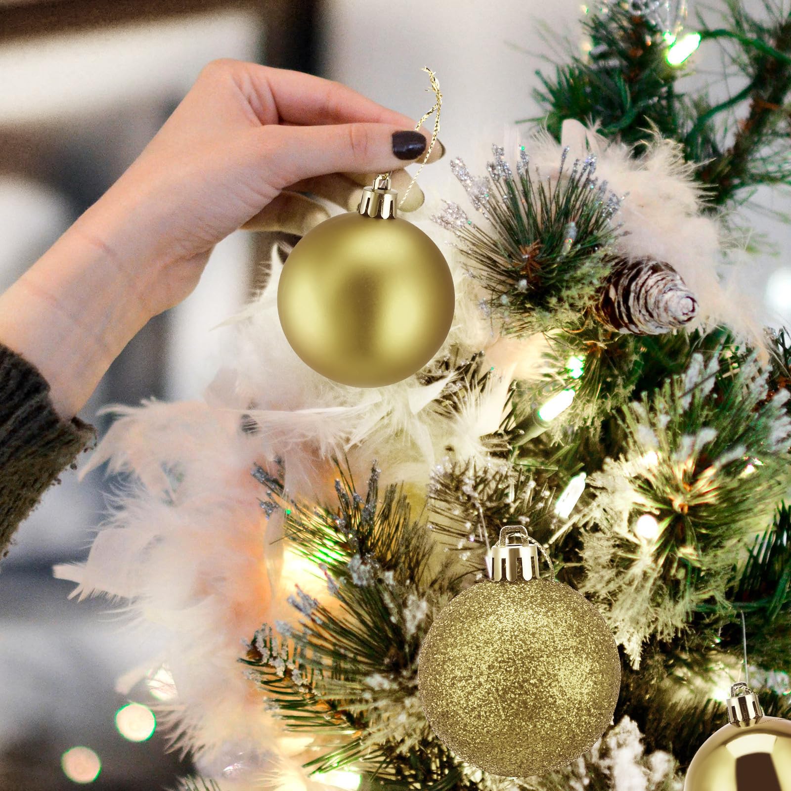 Toyvian 100 Unidades Bolas de Decoración Navideña para Árbol de Navidad,