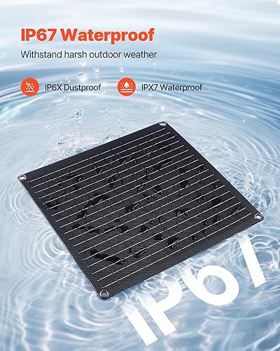 Miniatura 6 de VEVOR Cargador de batería de panel solar de 20 W y 12 V, cargador de batería solar con controlador inteligente integrado y 3 cables de conexión,