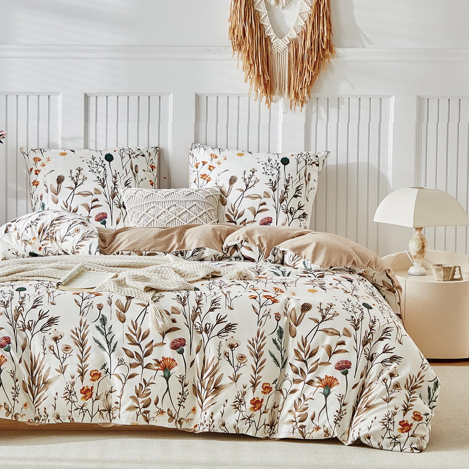 TTCM Funda Nordica Cama 180, Funda Nordica 240 x 260 cm, Incluye 1 Fibra Ultrafina con Estampado Floral Funda Nórdica 240x260 cm + 2 Funda Almohada 65x65 cm, con Cremallera