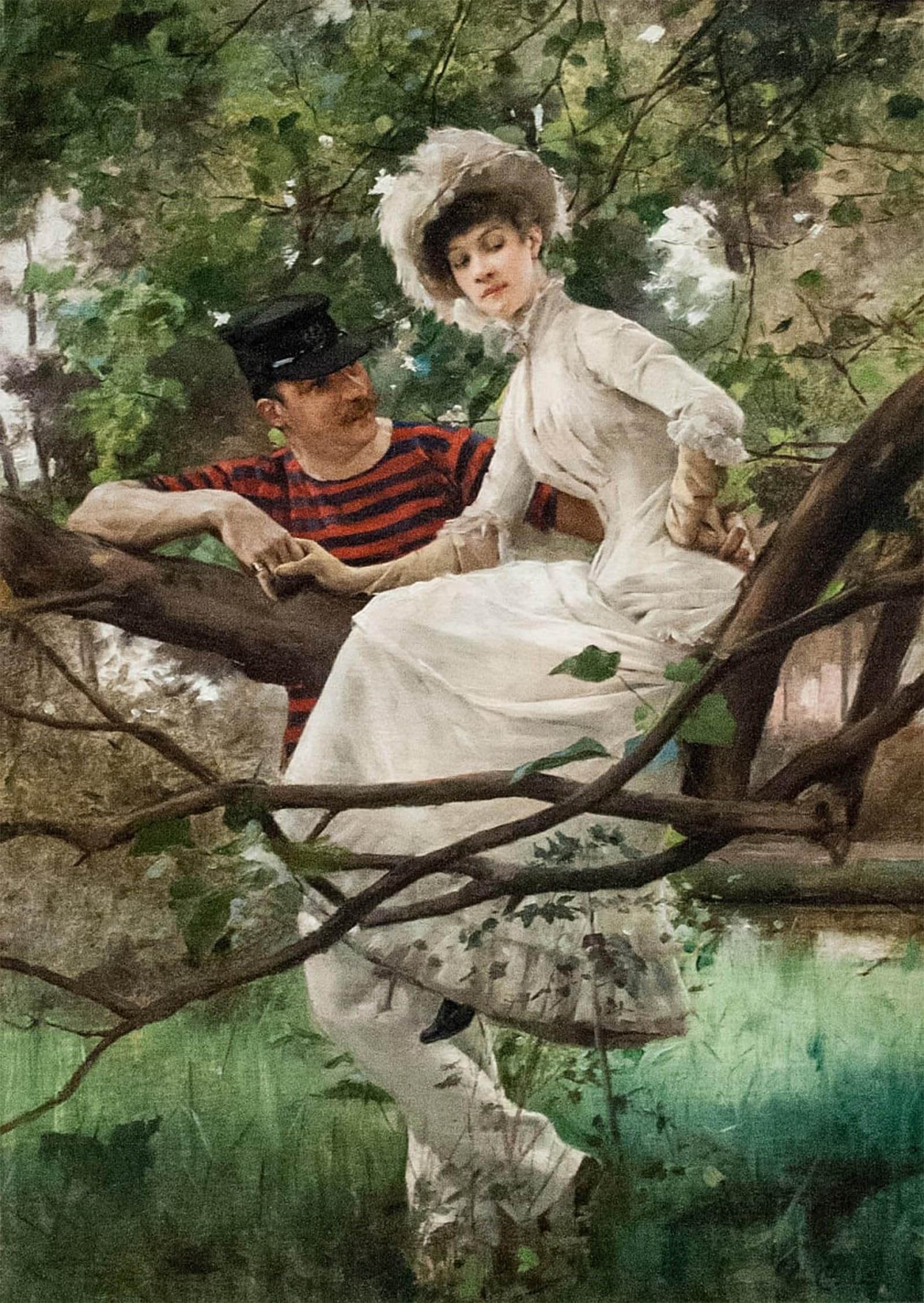 ARTXLXXBN Famous Prints Artwork Pictures Poster Painting Art Idyll by Carl Larsson Artwork Landscape Pictures for Home Decor 60x90cm
