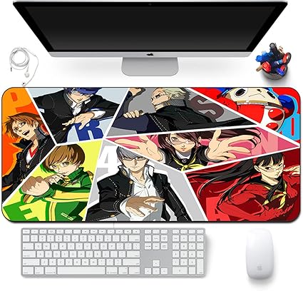 Amazon Co Jp アニメマウスパッドペルソナ日本アニメゲーミングマウスパッドオフィスコンピュータ周辺アニメマウスパッド大型キーボードパッドテーブルマット滑り止めと防水50 100 4cm パソコン 周辺機器