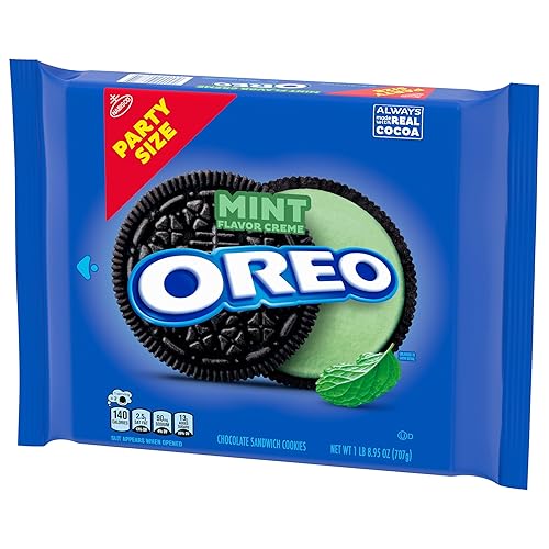 Miniatura 14 de OREO Galletas sándwich de chocolate con crema de menta, tamaño de fiesta, 24.95 onzas