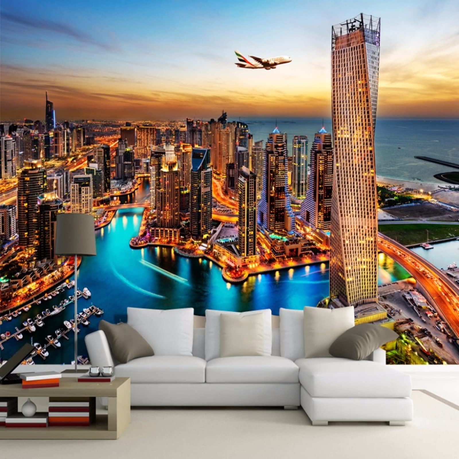 Amazon.co.jp: WJYMJJ モダン 3D壁紙 壁画 街の景色 250x175 cm 