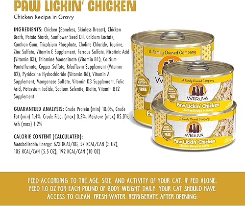 Miniatura 5 de Weruva Comida para gatos clásica, pollo para lamerse las patas con pechuga de pollo en salsa, lata de 10 oz (paquete de 12)