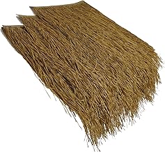 Faldón de Paja para Techo Techo de Palma Paja Artificial Paja termofusible Plástico Tiene 15 años de Vida, para Bar Jardín Patio Terraza Gazebos Pared Casa (Tamaño: 24 Piezas, Color: Amarill