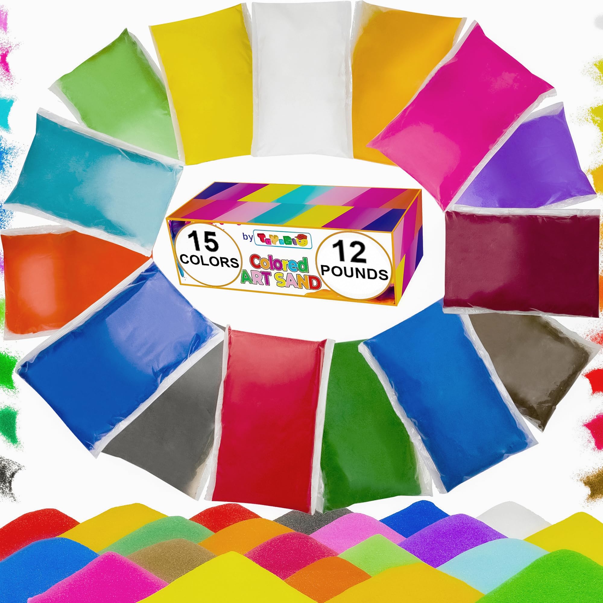 Amazon.com: Toyssio Colored Sand for Sand Art [15 Colors: 12 lbs