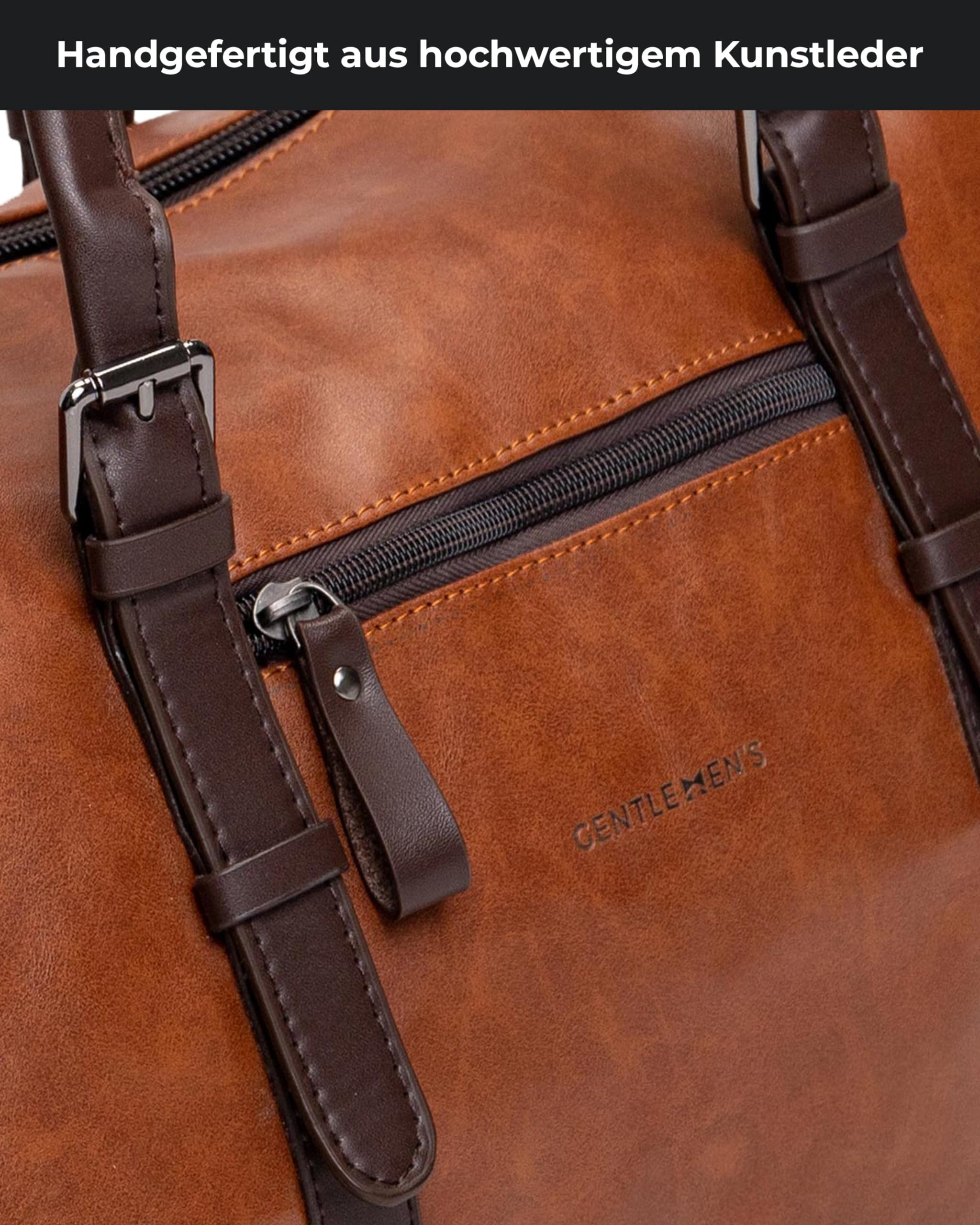 Gentlemen's® Weekender London - Reisetasche mit separatem Schuhfach - Sporttasche für jeden Anlass - vegan mit Schultergurt und Trackerfach - Perfekt für Reisen, Arbeit und Sport